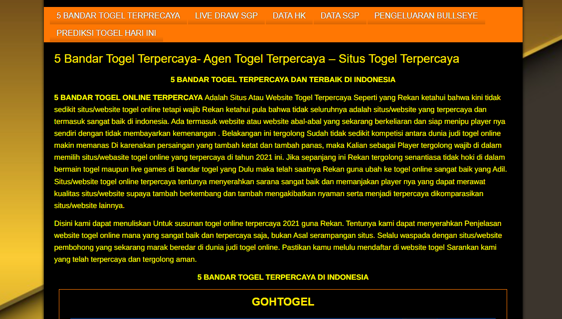 Bandar Togel Online Terpercaya Indonesia 2022